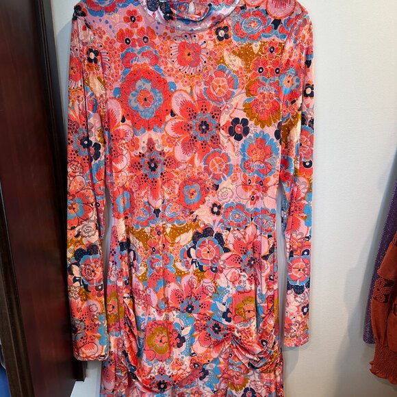 Free People Velour Long Sleeve Dress Size XL - Picture 6 of 6
